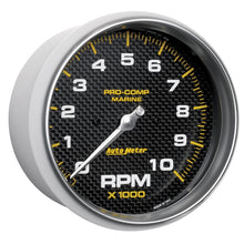 Load image into Gallery viewer, Autometer Marine Carbon Fiber 5in 10K RPM In-Dash Tachometer Gauge