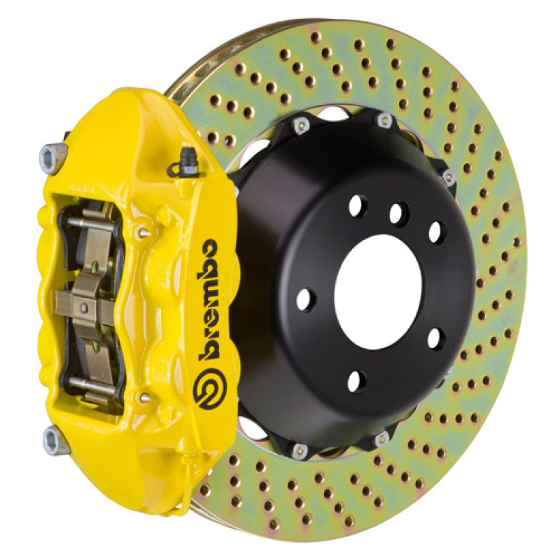 Brembo 11-12 1M Rear GT BBK 4 Piston Cast 380x28 2pc Rotor Drilled- Yellow