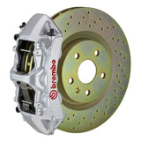 Brembo 05-14 Mustang GT Excl non-ABS Equipped Fr GT BBK 6Pist Cast 355x32 1pc Rtr Drill-Silver