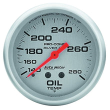 Load image into Gallery viewer, AutoMeter Gauge Oil Temp 2-5/8in. 140-280 Deg. F 8ft. Liquid Filled Mech Ultra-Lite