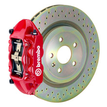 Load image into Gallery viewer, Brembo 10-15 Camaro V6 Rear GT BBK 4 Piston Cast 365x28 1pc Rotor Drilled-Red