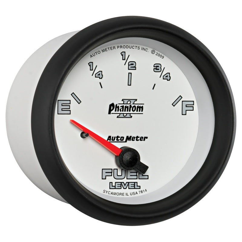 AutoMeter Gauge Fuel Level 2-5/8in. 0 Ohm(e) to 90 Ohm(f) Elec Phantom II