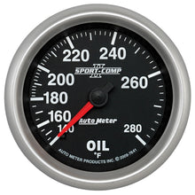 Load image into Gallery viewer, AutoMeter Gauge Oil Temp 2-5/8in. 140-280 Deg. F Mechanical Sport-Comp II