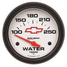 Load image into Gallery viewer, AutoMeter Gauge Water Temp 2-5/8in. 100-250 Deg. F Electric Chevy Red Bowtie White