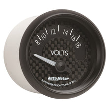 Load image into Gallery viewer, Autometer GT Series 52mm Short Sweep Electronic 8-18 Volts Voltmeter