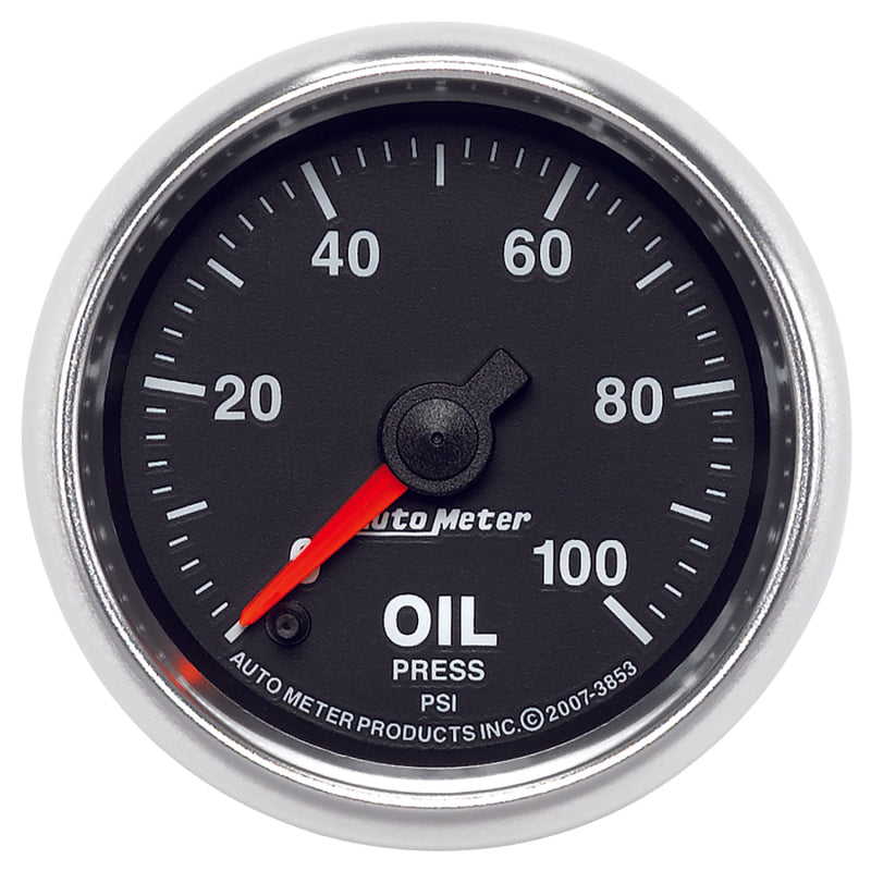 Autometer GS Series 2-1/16in Oil Pressure Gauge 100PSI Electric Full Sweep