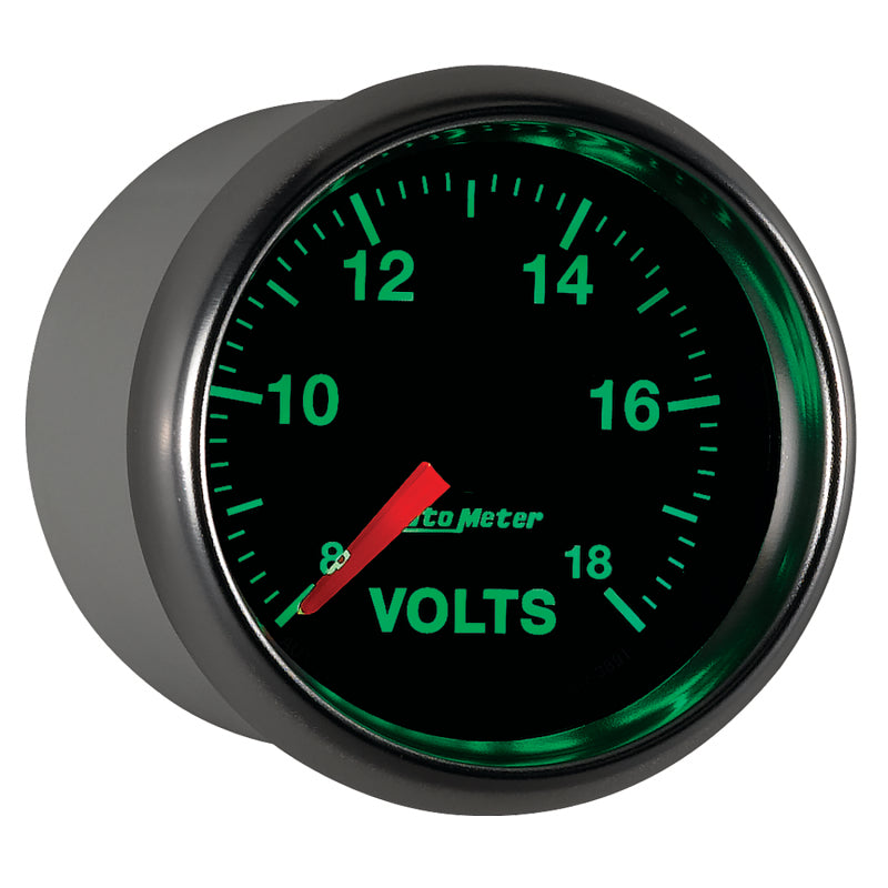 Autometer GS Series 2-1/16in Voltmeter 18V Electrical Gauge Full Sweep