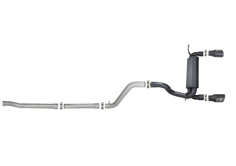 aFe Rebel Series 2.5in 409 SS Cat-Back Exhaust w/ Black Tips 18-19 Jeep Wrangler (JL) V6 3.6L