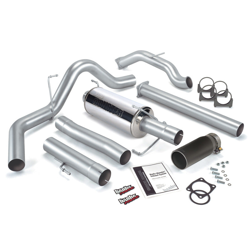 Banks Power 03-04 Dodge 5.9L CCLB(Catted) Monster Exhaust System - SS Single Exhaust w/ Black Tip