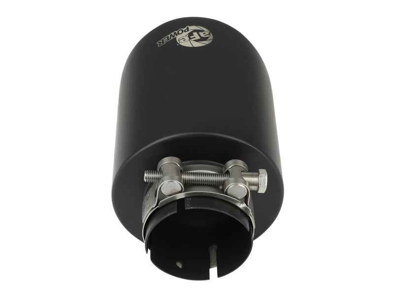 aFe Takeda 304 SS Clamp-On Exhaust Tip 2.5in. Inlet / 4.5in. Outlet / 7in. L - Black