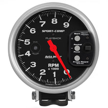 Load image into Gallery viewer, Autometer Sport-Comp 5 inch 9000 RPM Pedestal Mount Tachometer w/ RPM Playback