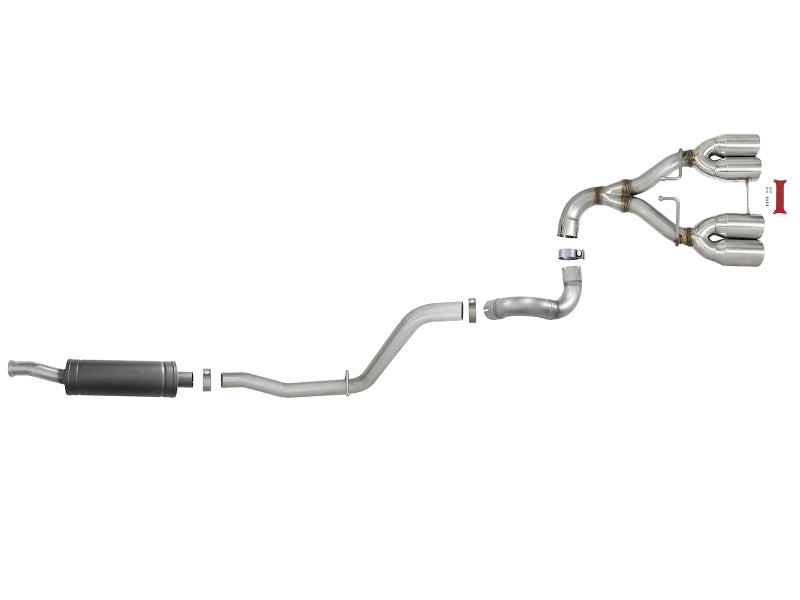 aFe Rebel Series 2.5in. 304 SS C/B Exhaust System 2018 Jeep Wrangler (JL) V6-3.6L - Polished Tip