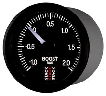 Load image into Gallery viewer, Autometer Stack 52mm -1 to +2 Bar (Incl T-Fitting) Pro Stepper Motor Boost Pressure Gauge - Black