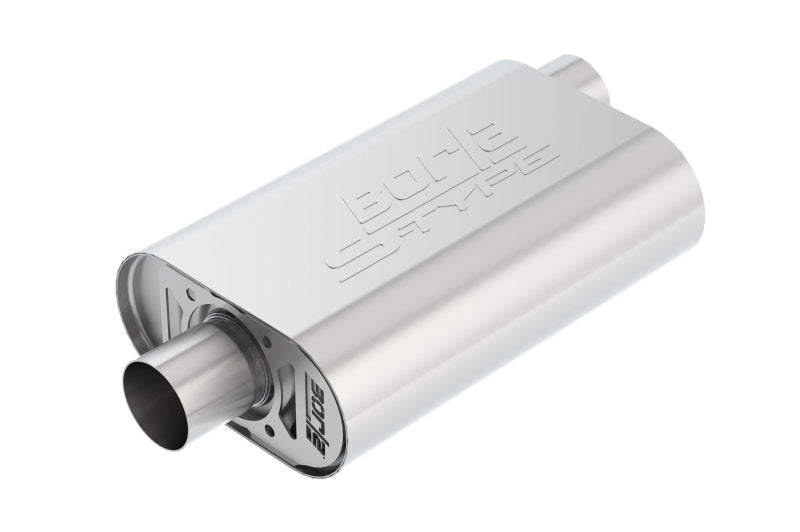 Borla CrateMuffler SBC Hot 350/383 2.5 inch Offset/Center 14in x 4.35in x 9in Oval Muffler