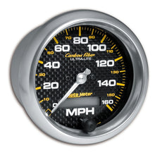 Load image into Gallery viewer, Autometer Carbon Fiber 85.7mm 160MPH Range Speedometer Elect. Programmable Gauge