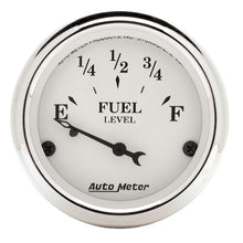 Load image into Gallery viewer, AutoMeter Gauge Fuel Level 2-1/16in. 73 Ohm(e) to 10 Ohm(f) Elec Old Tyme White