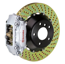 Load image into Gallery viewer, Brembo 08-15 Lancer Evo X Rear GT BBK 4 Piston Cast 345x28 2pc Rotor Drilled-Silver