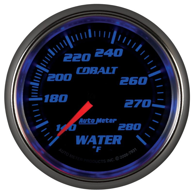 Autometer Cobalt 66.7mm 140-280 degree F. Water Temprature  Gauge