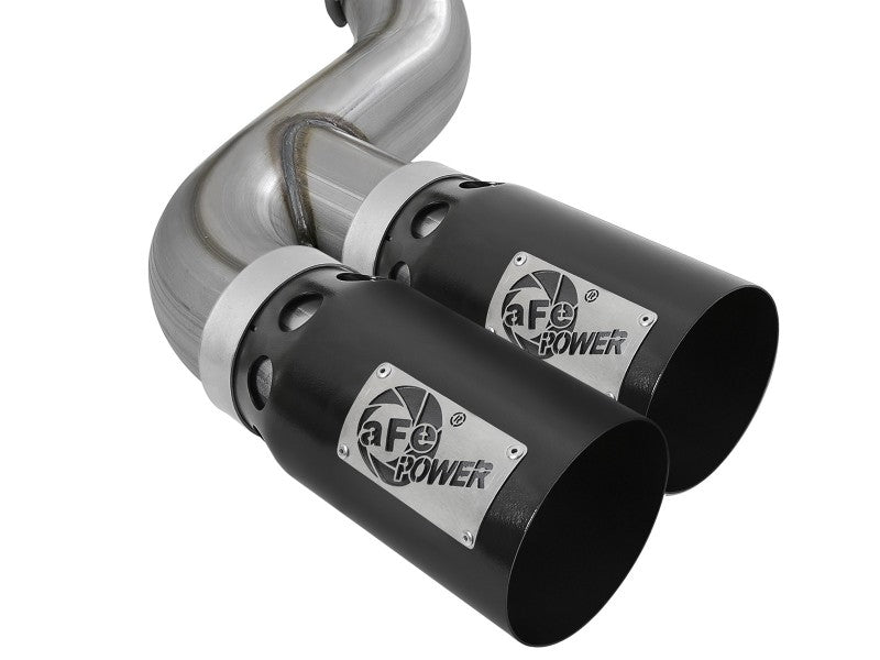 aFe Power 11-14 Ford F250/F350 6.7L Diesel Rebel XD 4in 409 SS DPF-Back Exhaust System - Black Tips