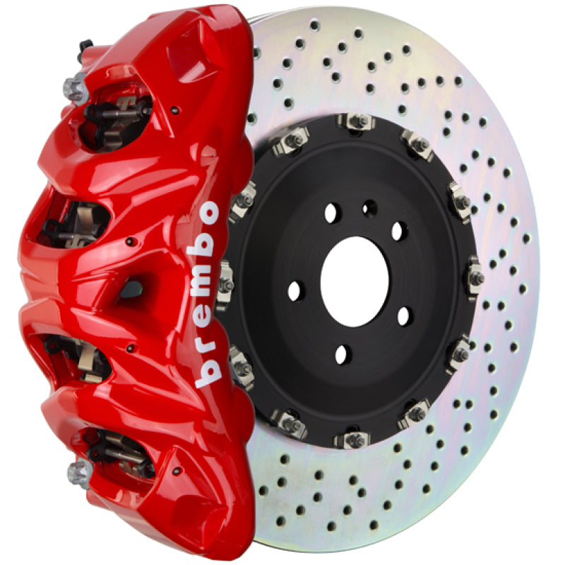 Brembo 09-14 F150 2WD Front GT BBK 8 Piston Cast 412x38 2pc Rotor Drilled-Red