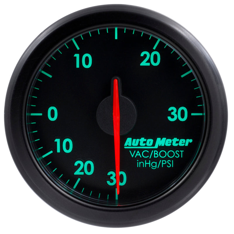 Autometer Airdrive 2-1/6in Boost/Vac Gauge 30in HG/30 PSI - Black