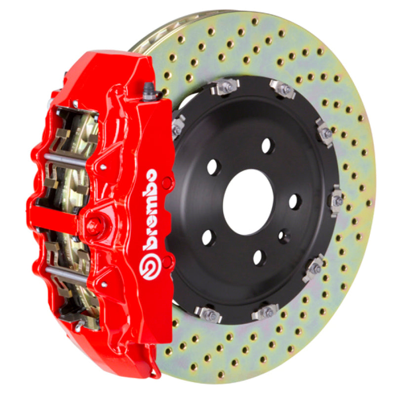 Brembo 06-10 Grand Cherokee SRT-8 Front GT BBK 8 Piston Cast 380x34 2pc Rotor Drilled-Red