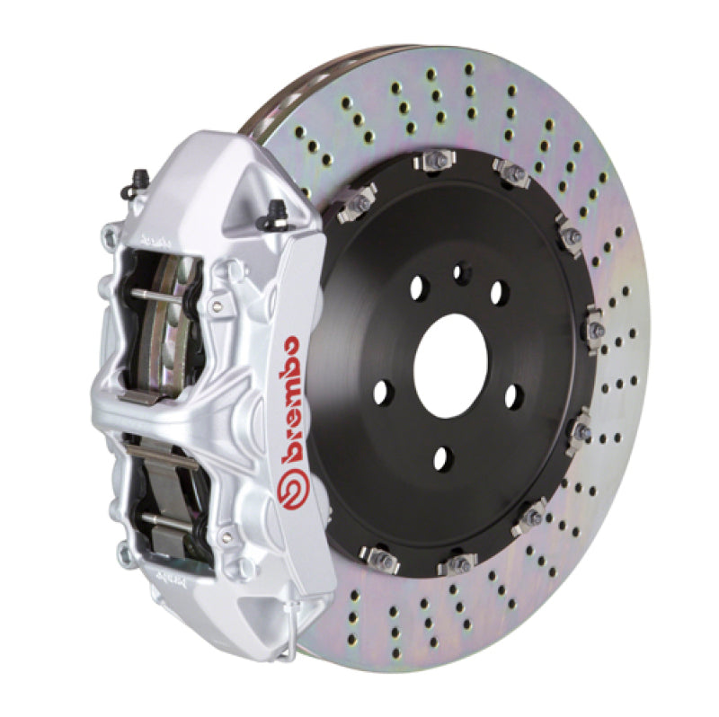 Brembo 08-10 Cayenne Turbo (Excl. Turbo S) Front GT BBK 6 Pist Cast 405x34 2pc Rotor Drilled-Silver