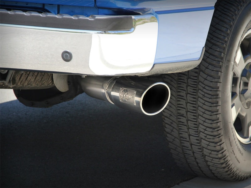 aFe MACHForce XP Exhaust Cat-Back SS-409 4in Polished Tip 11-12 Ford F-150 EcoBoost V6-3.5L (tt)