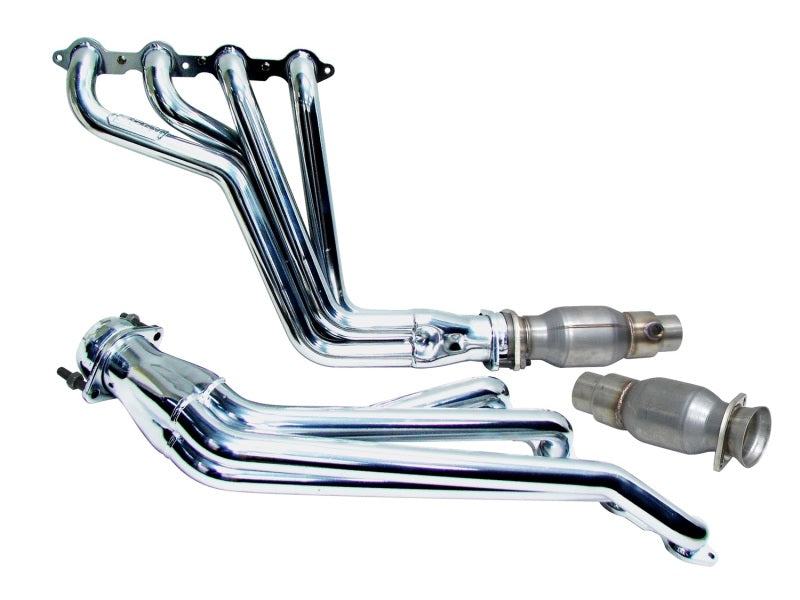 BBK 10-15 Camaro LS3 L99 Long Tube Exhaust Headers With Converters - 1-3/4 Chrome