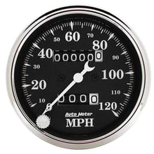 Load image into Gallery viewer, AutoMeter Gauge Speedo. 3-1/8in. 120MPH Mechanical Old Tyme Blk