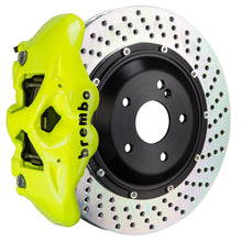 Load image into Gallery viewer, Brembo 07-13 X5 Rear GT BBK 4 Piston Cast 380x28 2pc Rotor Drilled-Fluo. Yellow