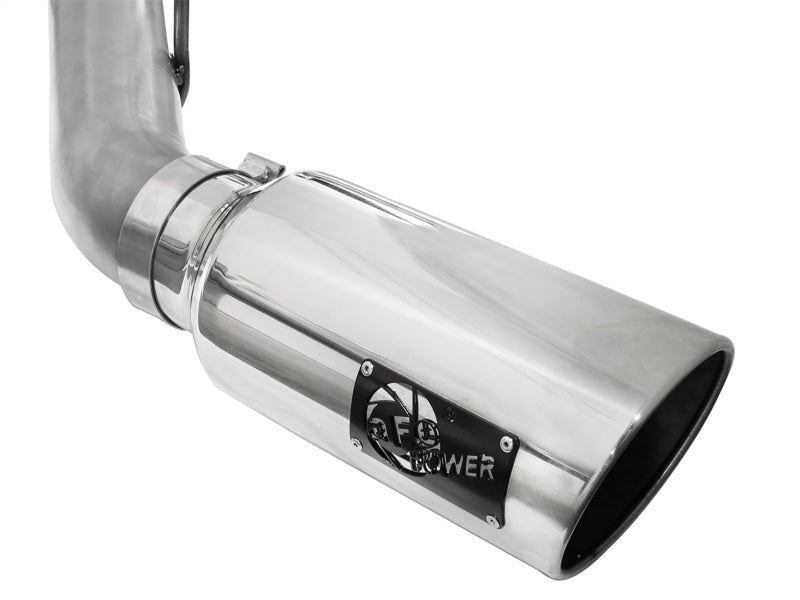 aFe LARGE BORE HD 4in 409-SS DPF-Back Exhaust w/Polished Tip 11-14 Ford Diesel Trucks V8-6.7L (td)