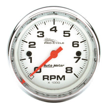 Load image into Gallery viewer, Autometer Pro-Cycle Gauge Tach 2 5/8in 8K Rpm 2&amp;4 Cylinder White