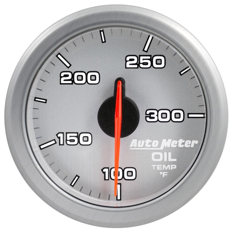 Autometer Airdrive 2-1/6in Oil Temp Gauge 100-300 Degrees F - Silver