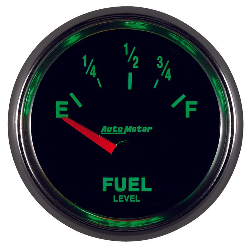 Autometer GS 52mm 0-90 ohms Short Sweep Electronic Fuel Level GM Gauge