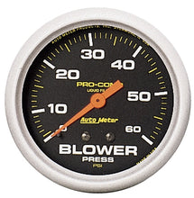 Load image into Gallery viewer, Autometer Pro-Comp 2 5/8in 0-60 PSI Liquid Filled Mech Blower Pressure Gauge