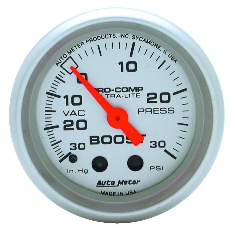 Autometer Ultra-Lite 52mm 30 PSI Mechanical Boost Gauge