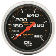 Load image into Gallery viewer, Autometer Liquid Filled Mechanical 66.7mm 140-280 deg F Oil Termperature Gauge Includes 6 ft Tubing