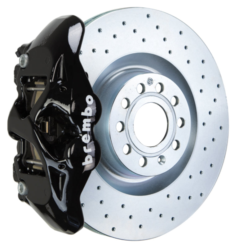 Brembo 05-10 Jetta GLI Front GT BBK 4 Piston Cast 345x30 1pc Rotor Drilled-Black