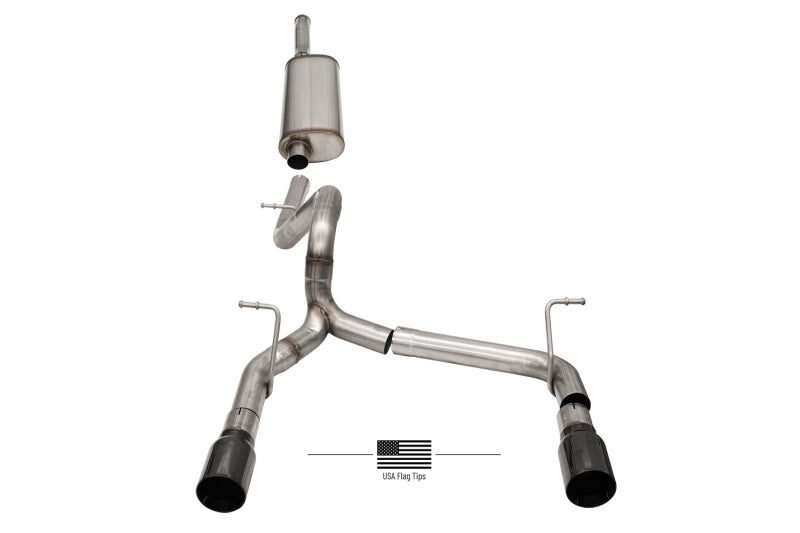 Corsa 18-21 Jeep Wrangler JLU 3.6L 2.75in Sport Cat-Back Exhaust w/ Black Tips