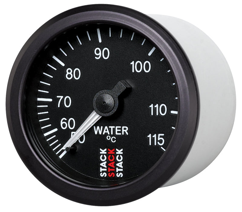 Autometer Stack Instruments 52mm 50-115 Celsius 3/8 BSPT (M) Mechanical Water Temp Gauge - Black