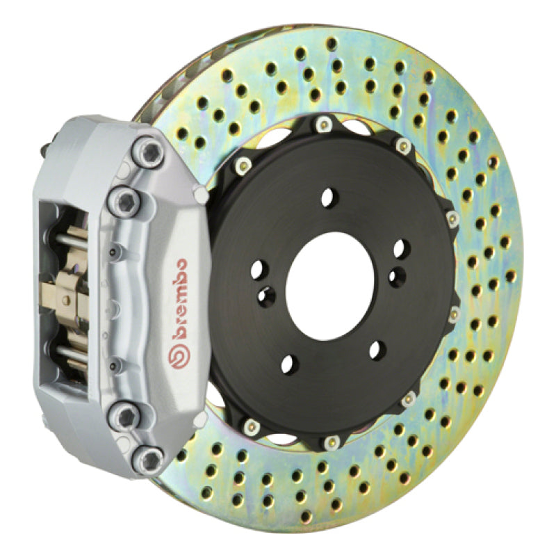 Brembo 07-15 TT 3.2L/09-15 TTS/12-13 TT RS Rr GT BBK 4 Piston Cast 328x28 2pc Rotor Drilled-Silver