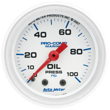 Load image into Gallery viewer, Autometer Marine White 2 1/16in 100 psi Mechanical Oil Pressure Gauge