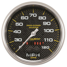 Load image into Gallery viewer, Autometer Marine Carbon Fiber 5in 120mph GPS Speedometer