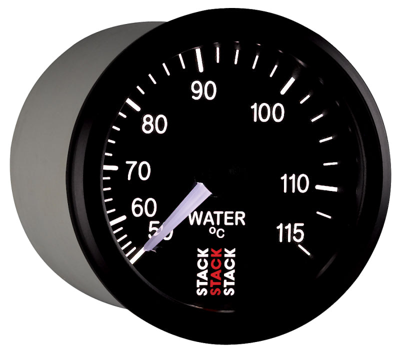 Autometer Stack Instruments 52mm 50-115 Celsius 3/8 BSPT (M) Mechanical Water Temp Gauge - Black