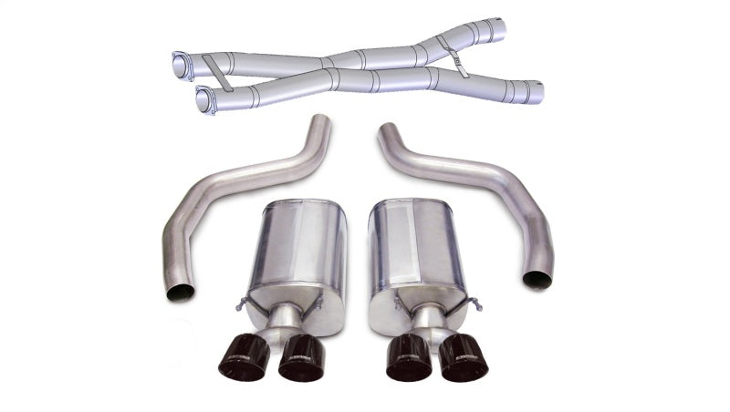 Corsa 06-13 Chevrolet Corvette C6 Z06 7.0L V8 Black Sport Cat-Back Exhaust