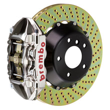 Load image into Gallery viewer, Brembo 12-14 328i (Excl xDrive/M-Sport Brakes) Fr GTR BBK 4Pist Billet 365x29 2pc Rtr Drill-Nickel