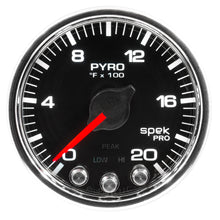 Load image into Gallery viewer, Autometer Spek-Pro Gauge Pyro. (Egt) 2 1/16in 2000f Stepper Motor W/Peak &amp; Warn Blk/Chrm