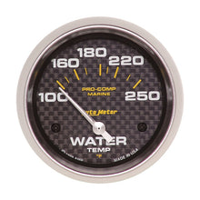 Load image into Gallery viewer, Autometer Marine Carbon Fiber 2-5/8in Electric Water Temperature Gauge 100-250 Deg F