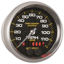 Load image into Gallery viewer, Autometer Marine Carbon Fiber Ultra-Lite 3-3/8in 120MPH GPS Speedometer Gauge